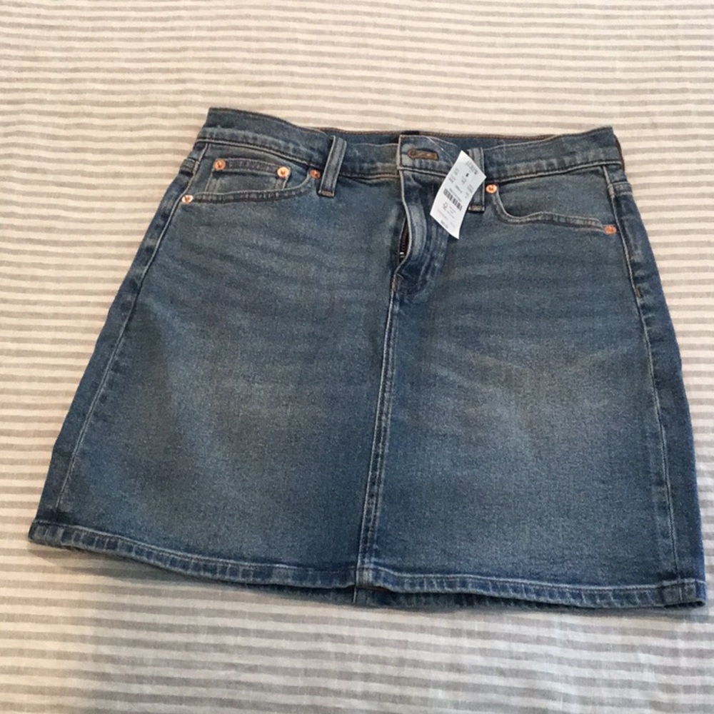 J. Crew Factory Blue A-Line Mini Skirt Casual